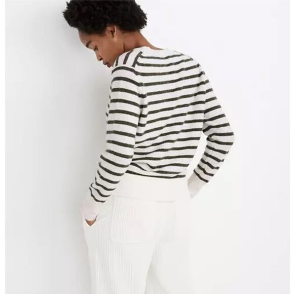 MADEWELL Elthorne Stripe Wrap Front Sweater - Picture 2 of 8